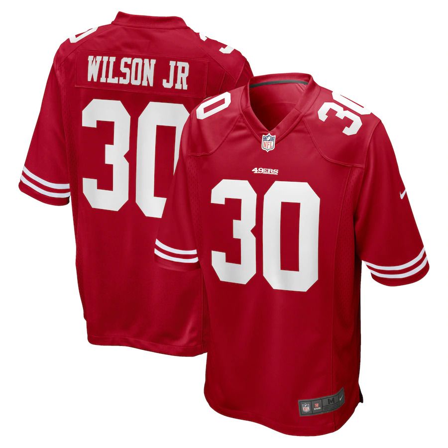 Men San Francisco 49ers #30 Jeff Wilson Jr Nike Scarlet Game NFL Jersey->san francisco 49ers->NFL Jersey